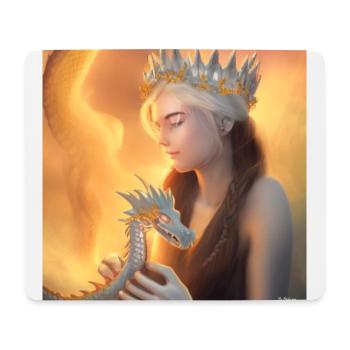 Dragon Queen avec bébé Firedragon - Tapis de souris (format paysage) - blanc - Devant