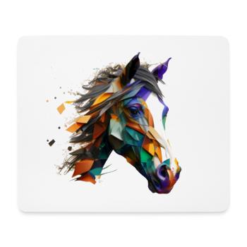 Pferdekopf-Kunst - Mousepad (Querformat) - Weiß - Vorne