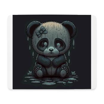 cute sad panda - Mouse Pad (horizontal) - white - Front