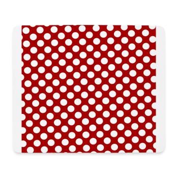 Motif de points à pois rouges sur fond blanc - Tapis de souris (format paysage) - blanc - Devant