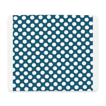 Polka dot blauer Hintergrund Punktemuster blauweiß - Mousepad (Querformat) - Weiß - Vorne