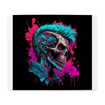 Rave Zombie Skull - Mouse Pad (horizontal) - white - Front