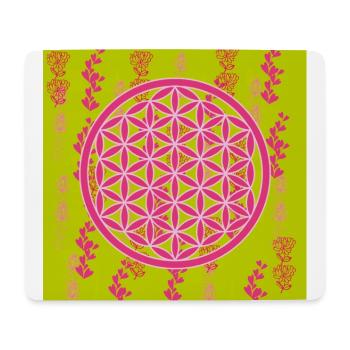 Rosa Blume des Lebens - Mousepad (Querformat) - Weiß - Vorne