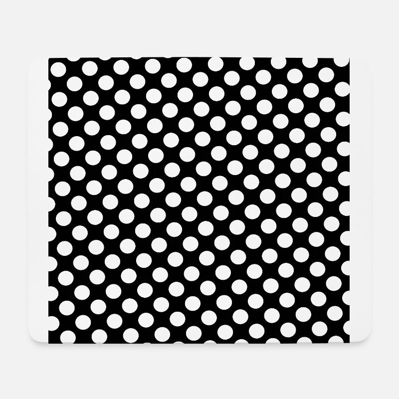 Polka dot schwarz weiß Hintergrund Punktemuster - Mousepad (Querformat) - Weiß