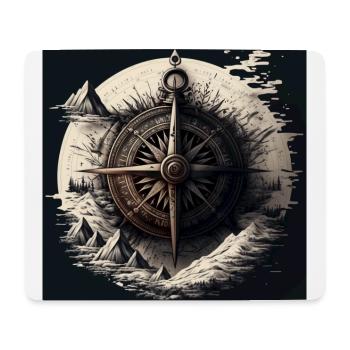 kunstvoller Segler-Kompass auf hoher See - Mousepad (Querformat) - Weiß - Vorne