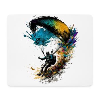 Hoch hinaus, Gleitschirmflieger in Action - Mousepad (Querformat) - Weiß - Vorne