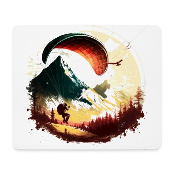 Gleitschirmfliegen in den Bergen, Genuss pur! - Mousepad (Querformat) - Weiß - Vorne