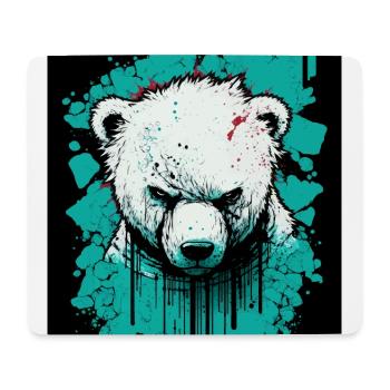 Angry Polar Bear - Mouse Pad (horizontal) - white - Front