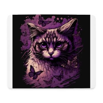 Maine Coon chat - Tapis de souris (format paysage) - blanc - Devant