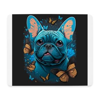 Français Bulldog aux papillons - Tapis de souris (format paysage) - blanc - Devant