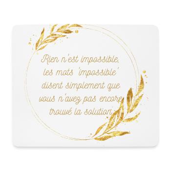 Impossible n'est pas Solution - Tapis de souris (format paysage) - blanc - Devant