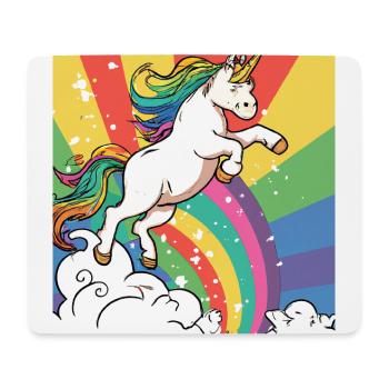 Unicorn rides on the rainbow - AI Art - Mouse Pad (horizontal) - white - Front