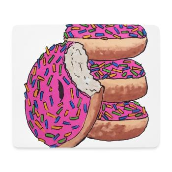 Donut Stapel pink lecker naschen - Mousepad (Querformat) - Weiß - Vorne