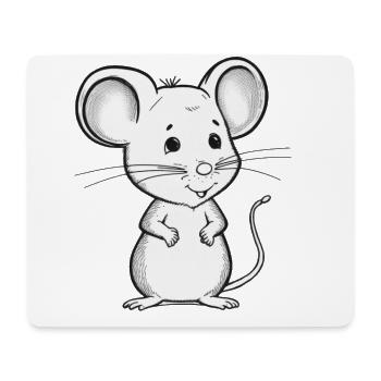 Tiny Mouse - Cute and Curious - Mousepad (Querformat) - Weiß - Vorne