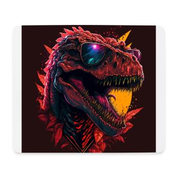 T-Rex mit Sonnenbrille - Mousepad (Querformat) - Weiß - Vorne