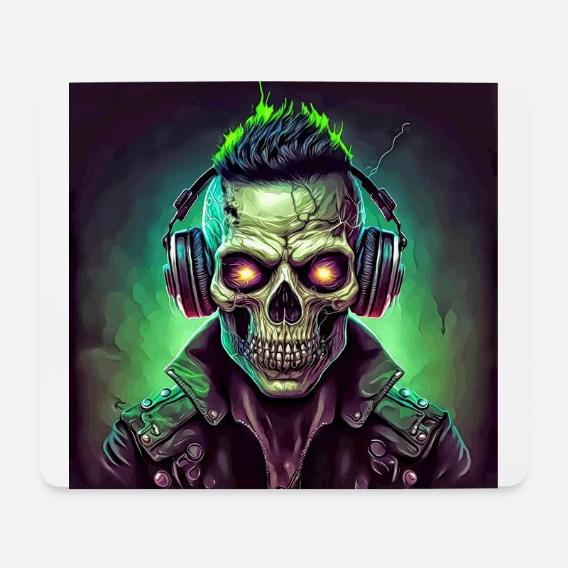Zombie dark music dj - Mouse Pad (horizontal) - white