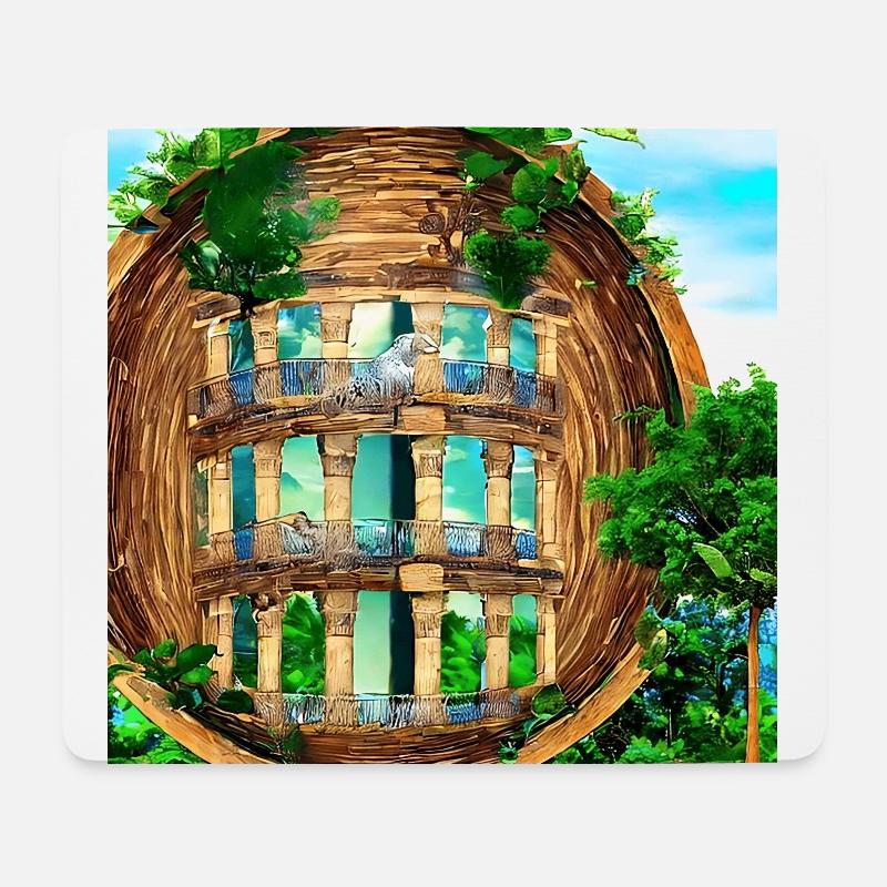Abstract columns in natural surroundings - Mouse Pad (horizontal) - white