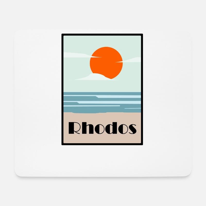 rhodos See Meer art deco - Mousepad (Querformat) - Weiß