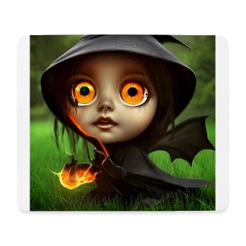 Sorcière mignonne aux yeux de feu - Tapis de souris (format paysage) - blanc - Devant