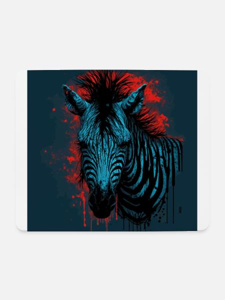 Zebra - Mousepad (Querformat) - Weiß