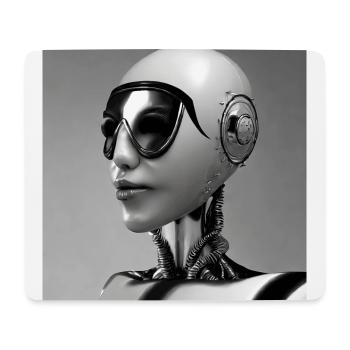 Human robot black and white - Mouse Pad (horizontal) - white - Front