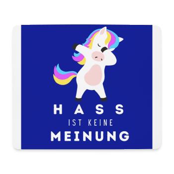 Einhorn Hass ist keine Meinung - Mousepad (Querformat) - Weiß - Vorne