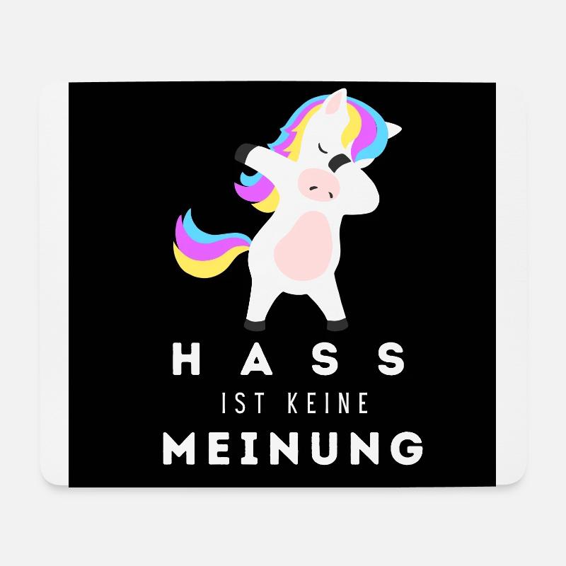 Einhorn Hass ist keine Meinung BS 2 - Mousepad (Querformat) - Weiß