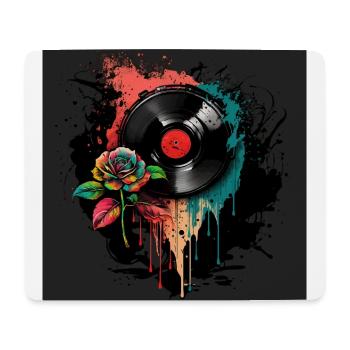dark vinyl record love - Mousepad (Querformat) - Weiß - Vorne