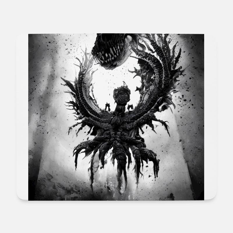 Schwarzer Engel - Mousepad (Querformat) - Weiß
