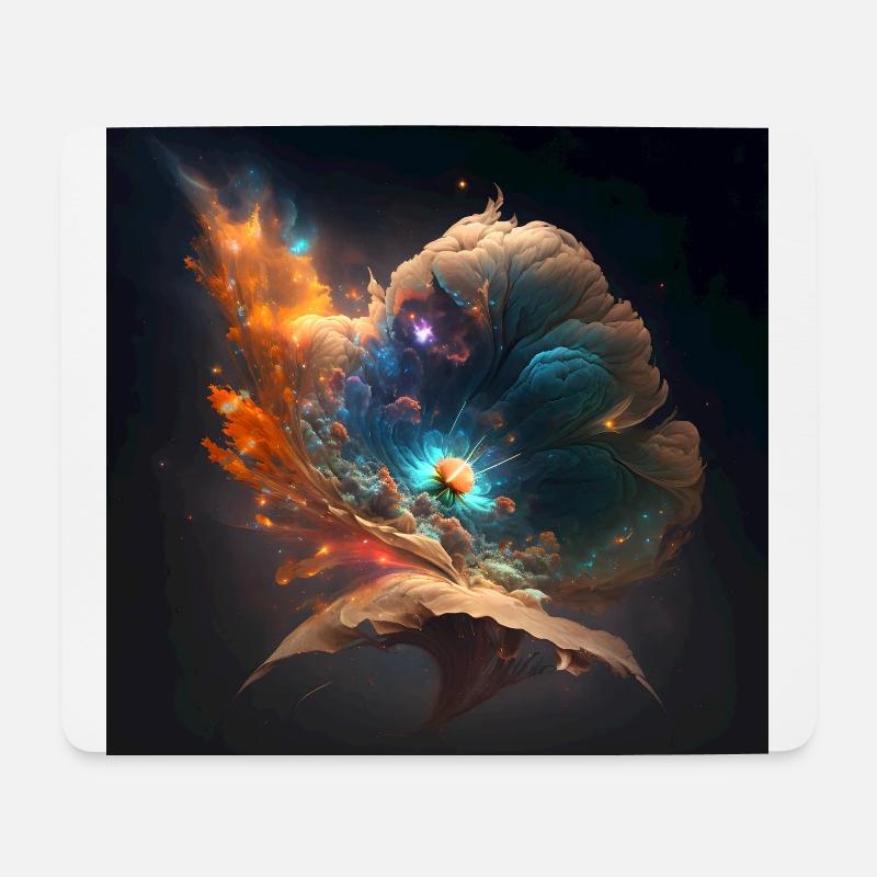 Fleur spatiale - Tapis de souris (format paysage) - blanc