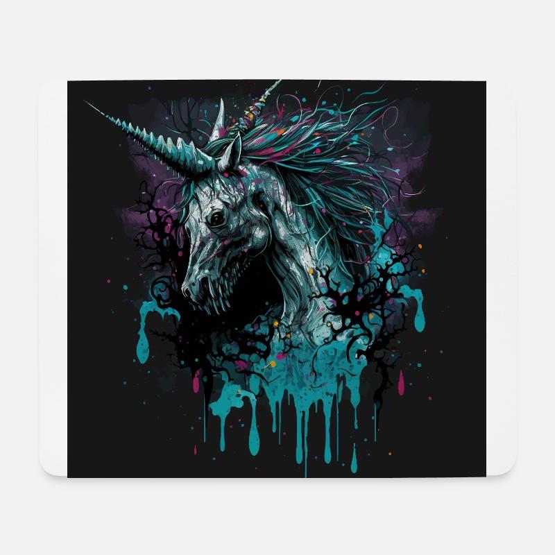Zombie Einhorn - Mousepad (Querformat) - Weiß