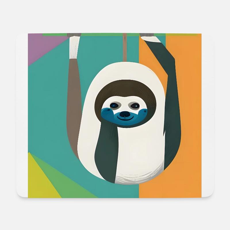 Faultier in abstrakter Kunst - Mousepad (Querformat) - Weiß