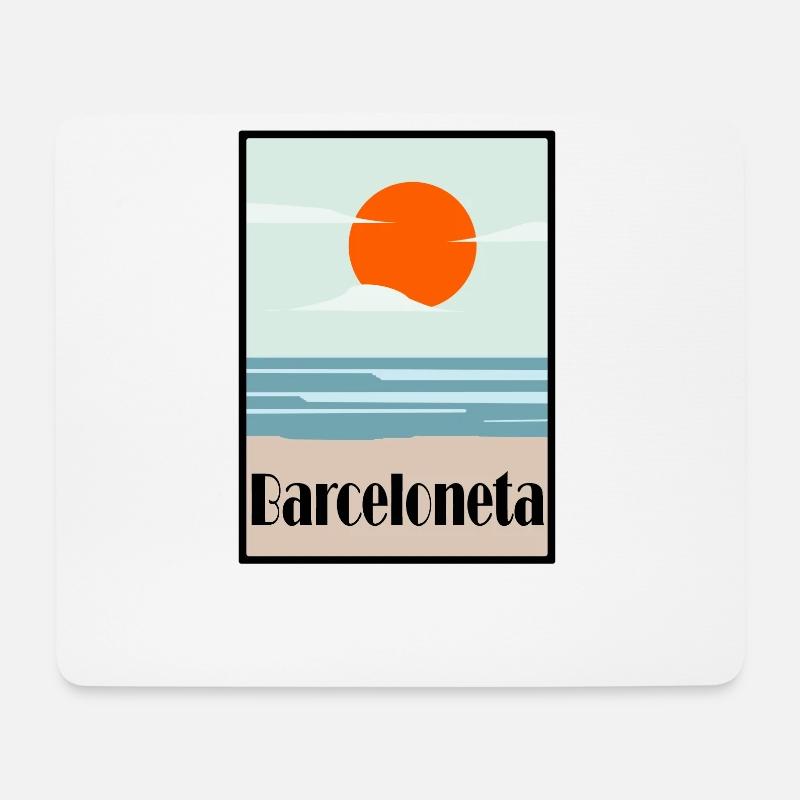 barceloneta barcelona beach - Mousepad (Querformat) - Weiß