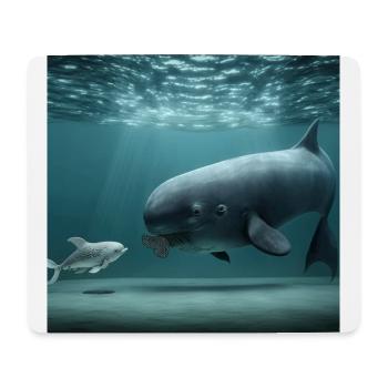 Waal und Baby Geschenk - Mousepad (Querformat) - Weiß - Vorne