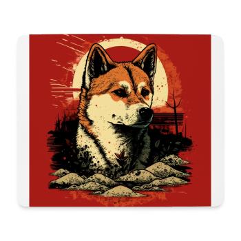Akita Inu Chien - Tapis de souris (format paysage) - blanc - Devant