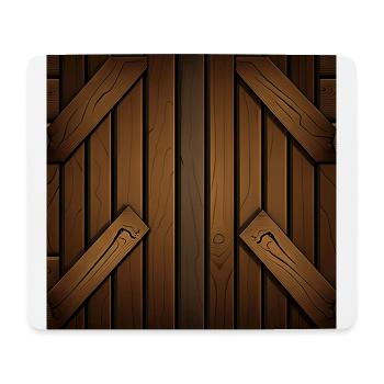 Rustikales Holzplanken Muster Braun - Mousepad (Querformat) - Weiß - Vorne