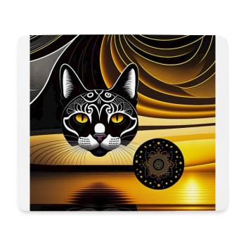 Katzen Kunstwerk - Mousepad (Querformat) - Weiß - Vorne