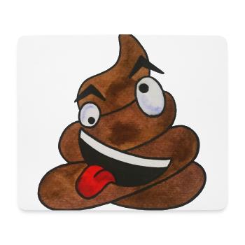 Kackhaufen Bullshit verrückte Kacke Scheiße Emoji - Tapis de souris (format paysage) - blanc - Devant