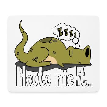 Heute Nicht - Lustiger faulenzender Dinosaurier - Mousepad (Querformat) - Weiß - Vorne