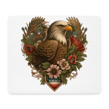 Eagle Heart Patriot Gift - Mouse Pad (horizontal) - white - Front
