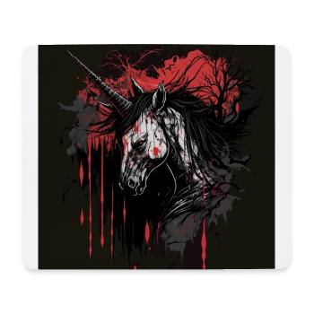 Licorne effrayante - Tapis de souris (format paysage) - blanc - Devant