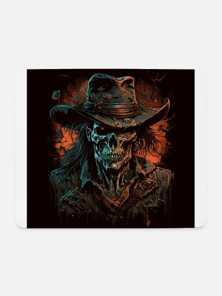 Untoter Cowboy - Mousepad (Querformat) - Weiß