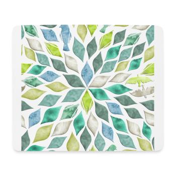 Rauten in Aquarellfarben mit versteckten Vögeln - Mousepad (Querformat) - Weiß - Vorne