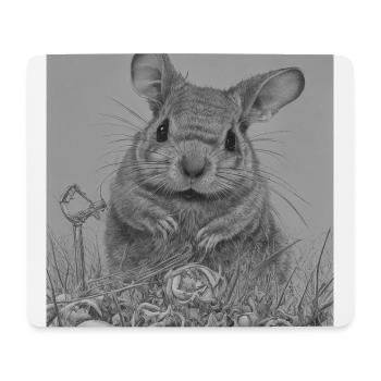 Mignon Lonely Chinchilla Dystopian Chinchillas Art - Tapis de souris (format paysage) - blanc - Devant
