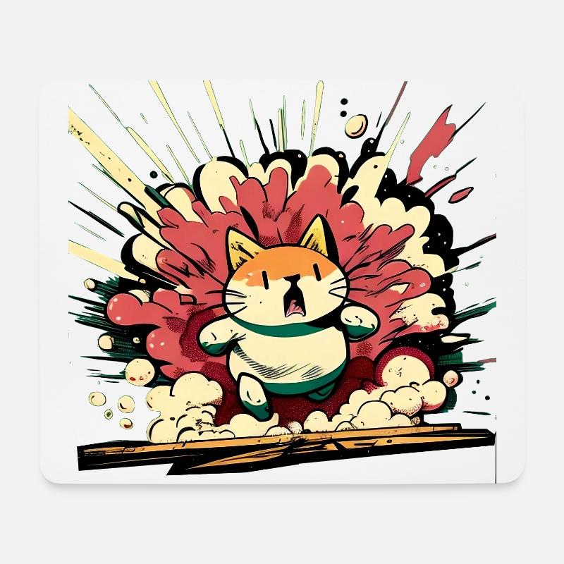 Die Katze hat wieder etwas falsch gemacht - Mousepad (Querformat) - Weiß