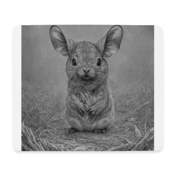 Mignon Lonely Chinchilla Dystopian Chinchillas Art - Tapis de souris (format paysage) - blanc - Devant