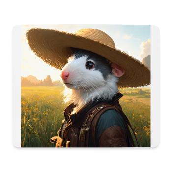 Verrückter goldener Hamster Kunstwerk Zwerg Hamster Riese - Mousepad (Querformat) - Weiß - Vorne