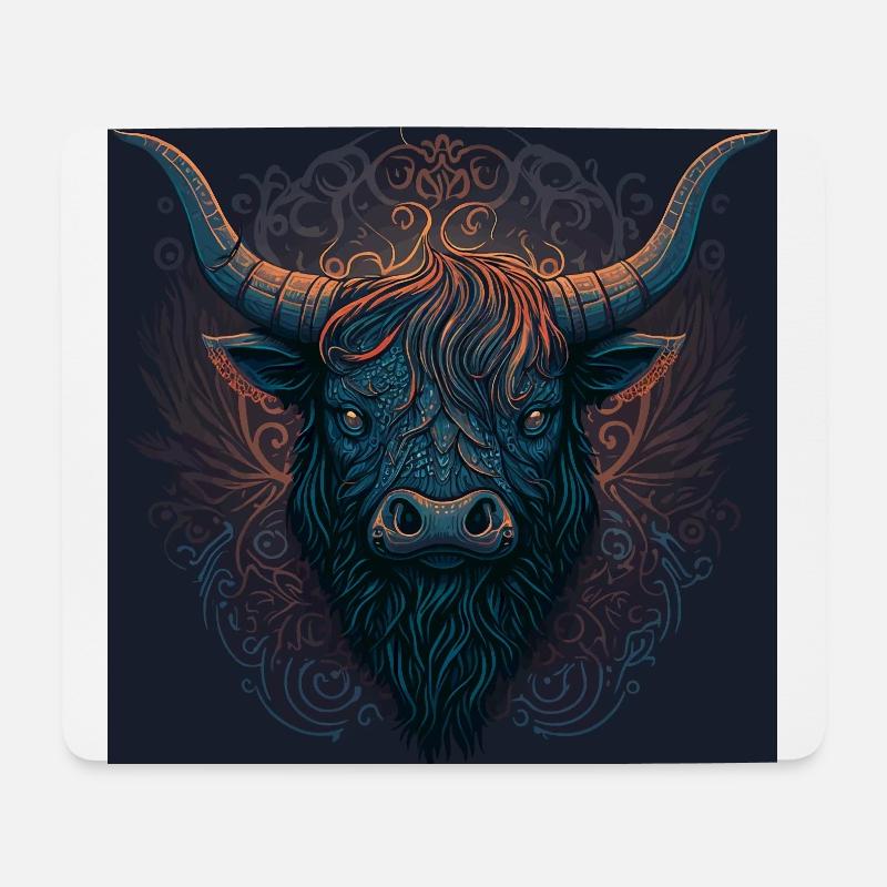Bovins écossais des Highlands - Tapis de souris (format paysage) - blanc