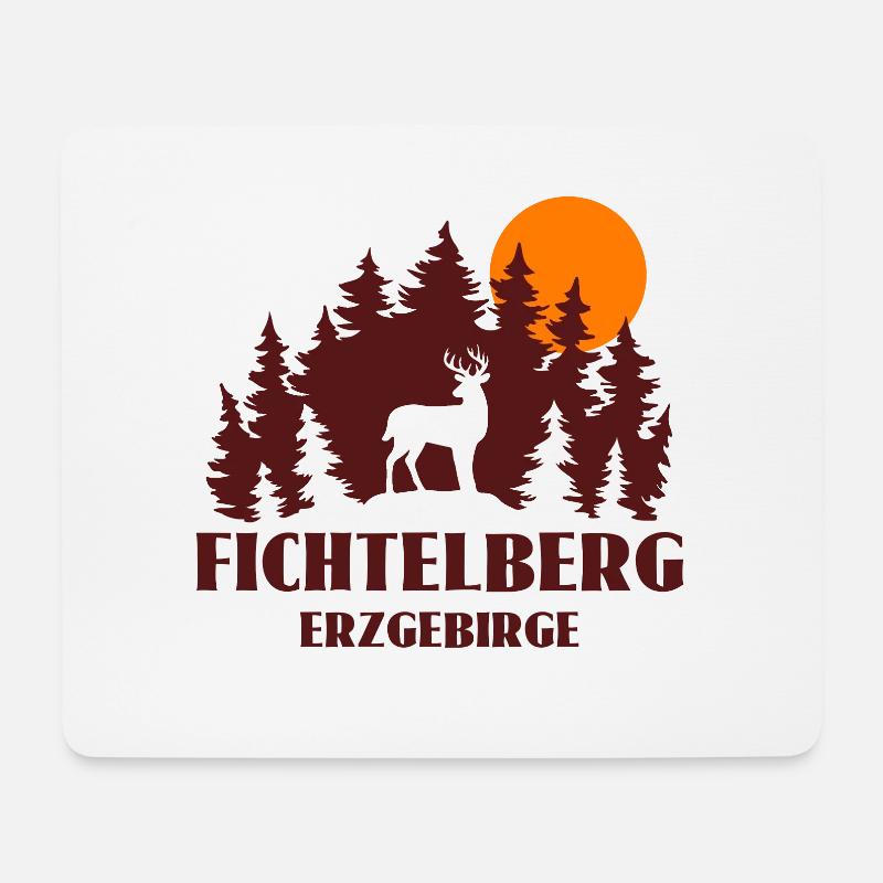Fichtelberg - Mousepad (Querformat) - Weiß