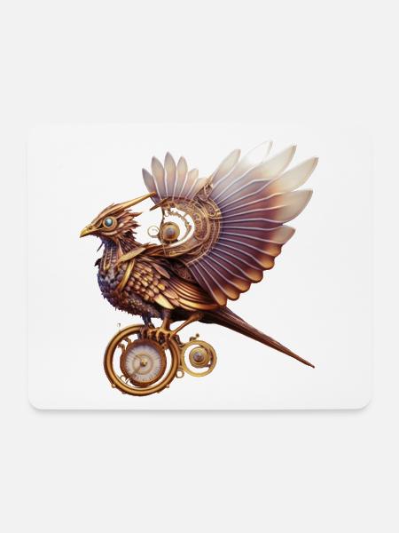 Steampunk Series: The Steambird 1 - Mouse Pad (horizontal) - white